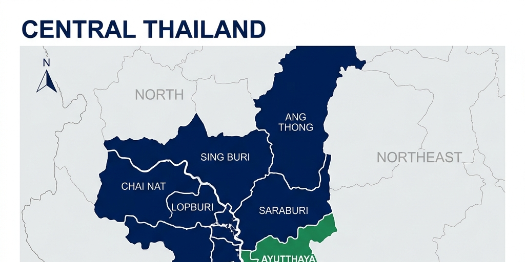แผนที่ประเทศไทย ภาคกลางตอนบน